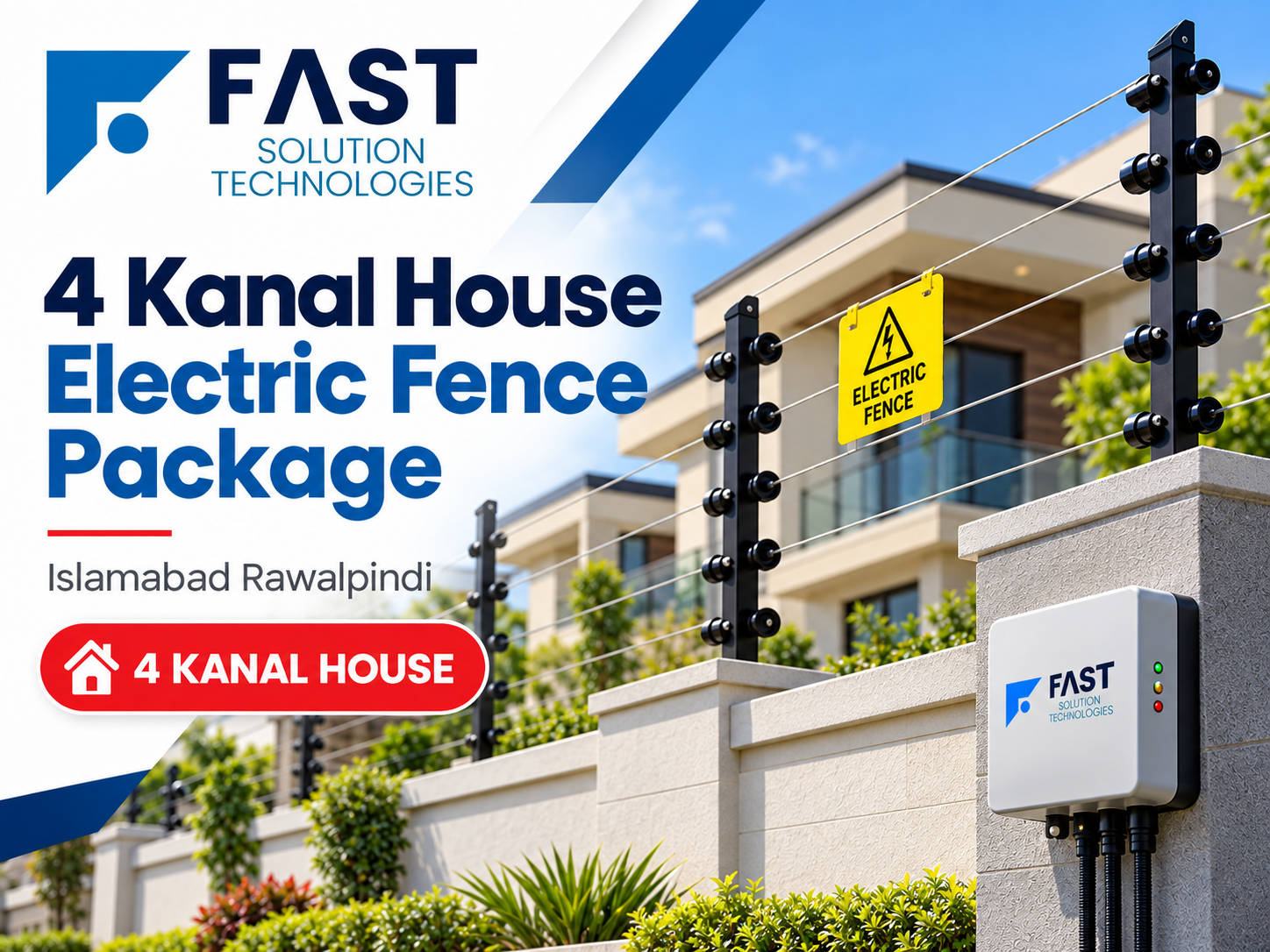 4 Kanal House Electric Fence Package Islamabad Rawalpindi