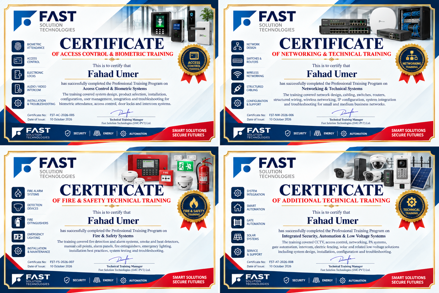 Additional Technical Certification - Fahad Umer
