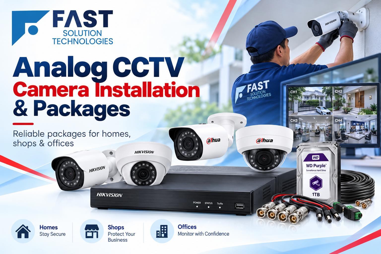 Analog CCTV Camera Installation and Packages Islamabad Rawalpindi