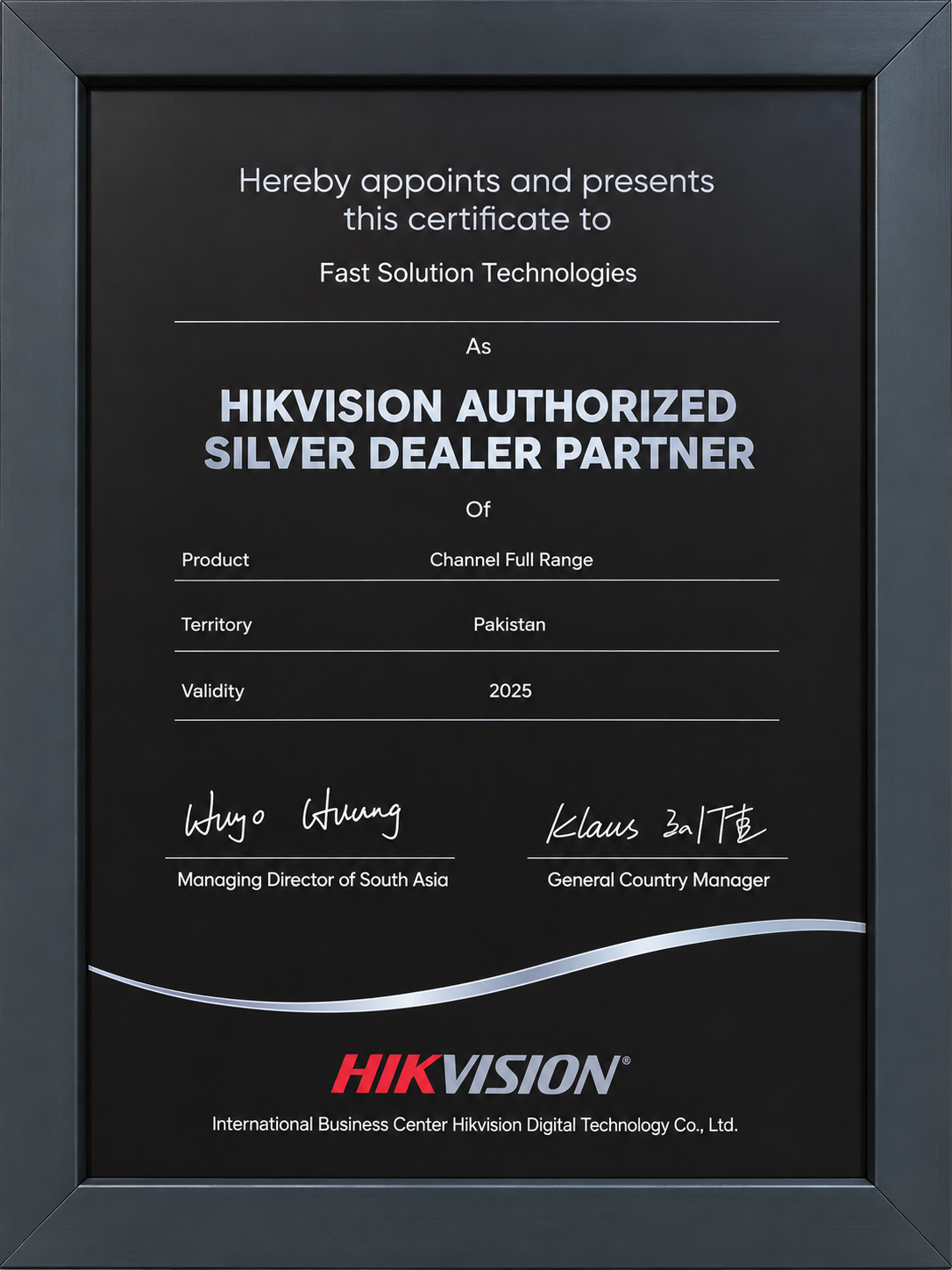 Hikvision Certificate - Fast Solution Technologies