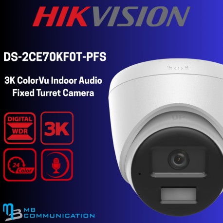 fst-0175-hikvision-ds-2ce70kf0t-pfs Hikvision DS-2CE70KF0T-PFS 3K 5MP COLOR+MIC Dome - Image 1
